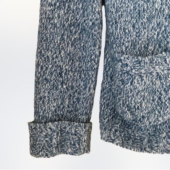 Y2K Jones New York Blue Knitted Collared Jacket With Pockets, Size Medium - Picture 5 of 16
